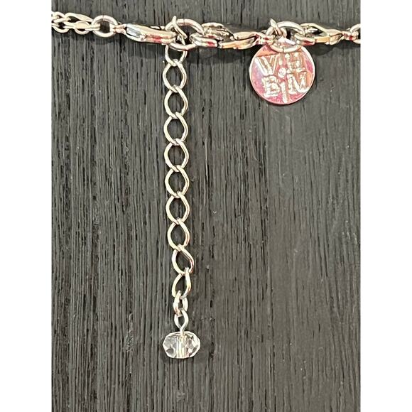 WHBM Necklace Lot 4pc Crystal Pearl Statement Layered Silver Tone - Picture 6 of 15